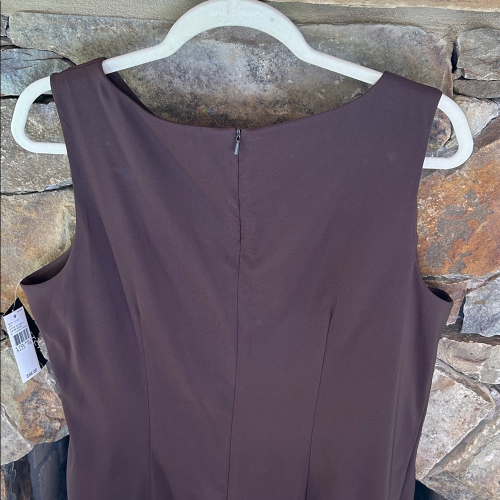 AGB Chocolate Brown Sleeveless Midi Dress New With Tags; Stretch Fabric; Size 16 - Picture 4 of 12